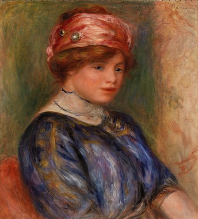 Junge Frau in Blau, Büste von Pierre Auguste Renoir